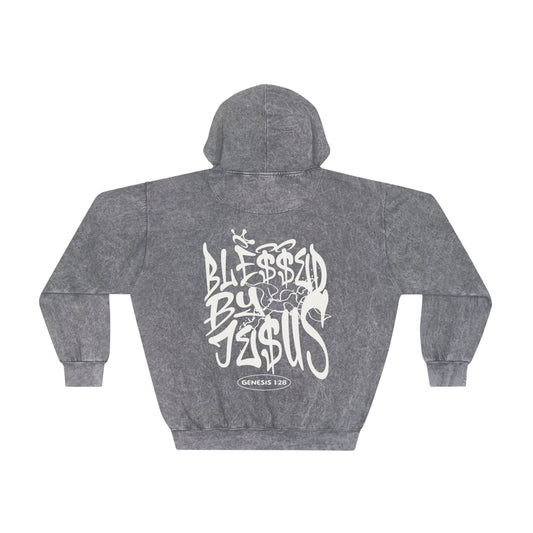 Graffiti Quote Mineral Wash Hoodie
